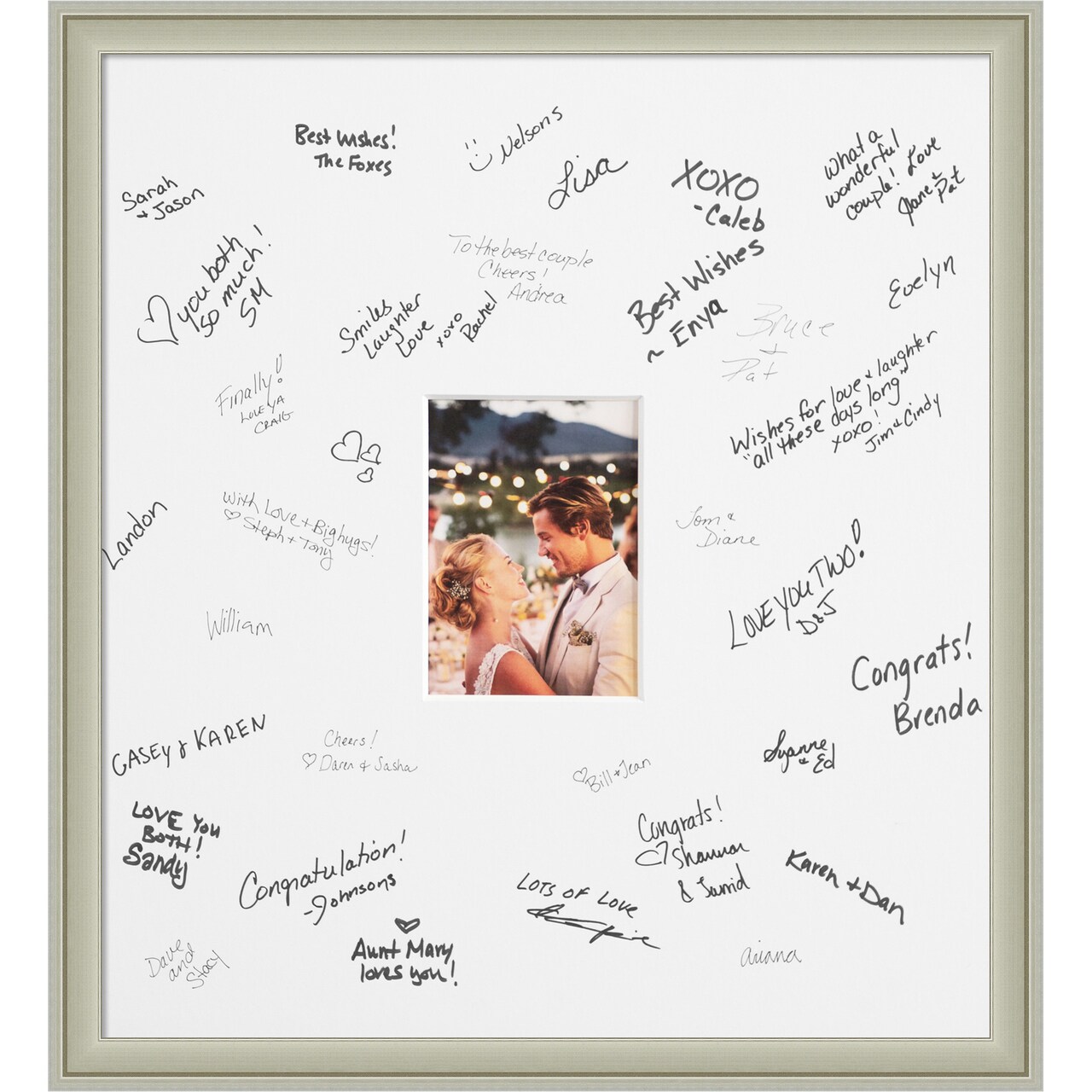 Florence Signature Mat Picture Frame, Photo Frame Wedding Guest Book Alternative, Autograph Picture Mat for Signature Board, Wedding Celebrations Graduations Support Encouragement or Retirement
